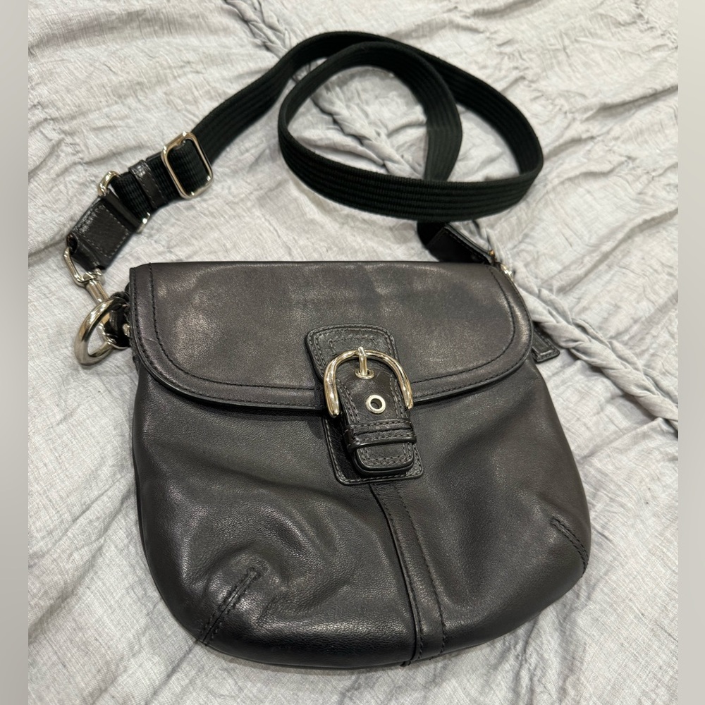 Vintage Coach Leather Saddle Bag Crossbody